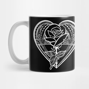 Heart and rose in white Mug